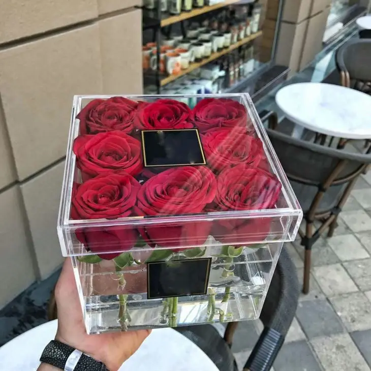 Hot Gifts Acrylic Luxury Rose Flower Box
