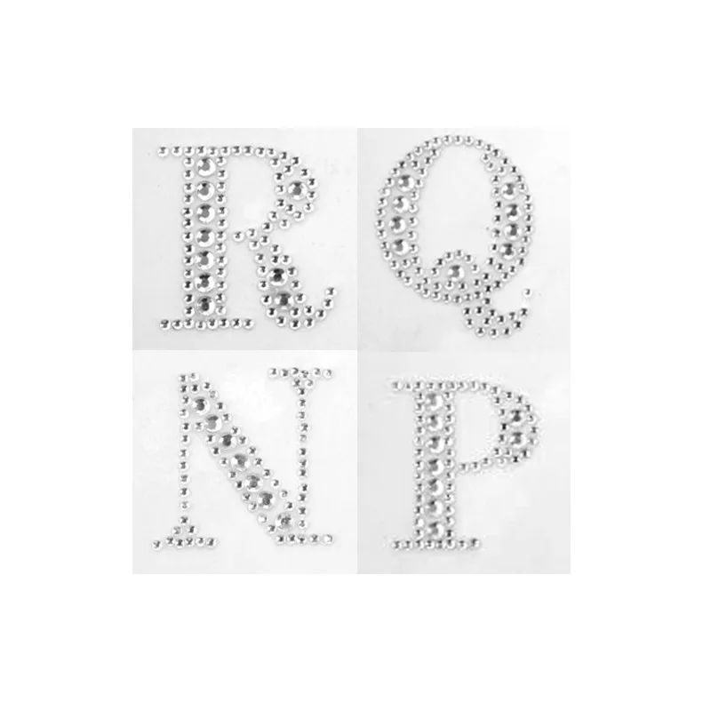 Factory custom adhesive iron on rhinestone letters bag iron numbers patches in bulk