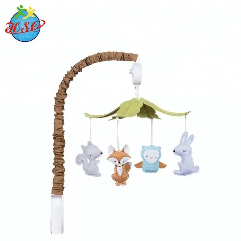 
Newborn infant baby musical rotated crib mobile plush toys 