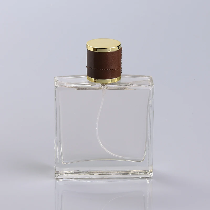 Wholesale Screen Printing luxury Square Empty 100ml Spray Blue Glass Men Perfume Bottle