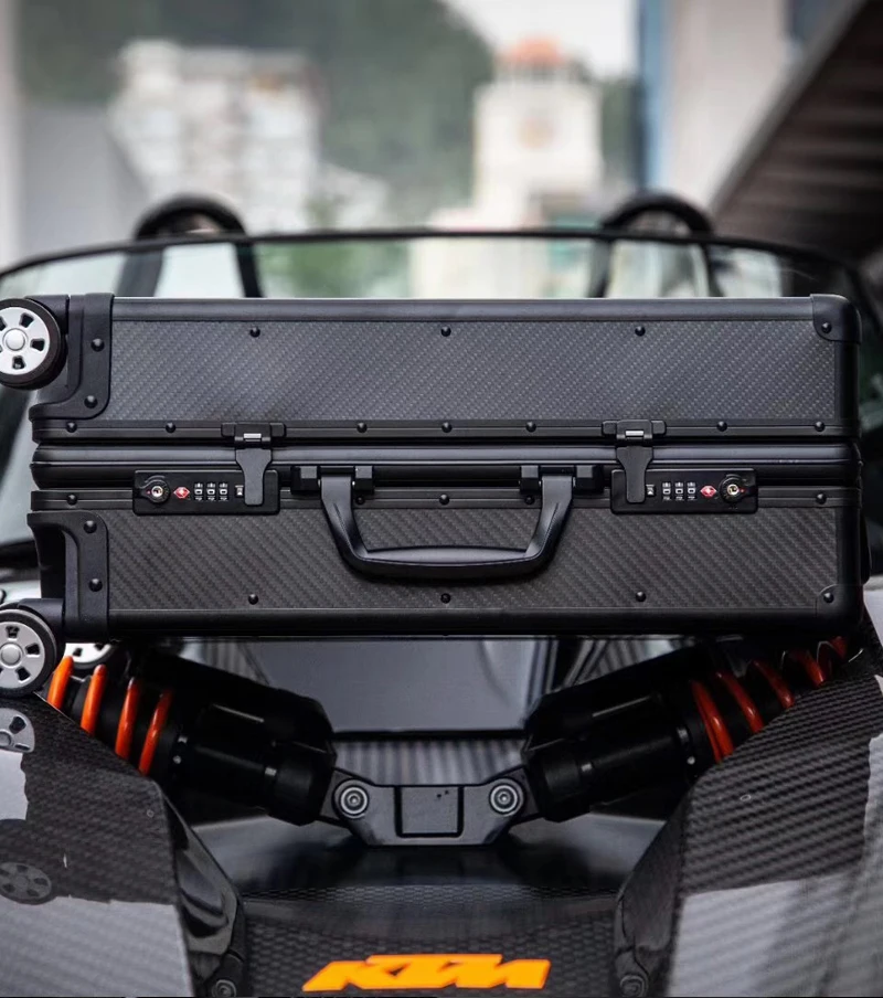 100% real carbon fiber trolley luggage suitcase