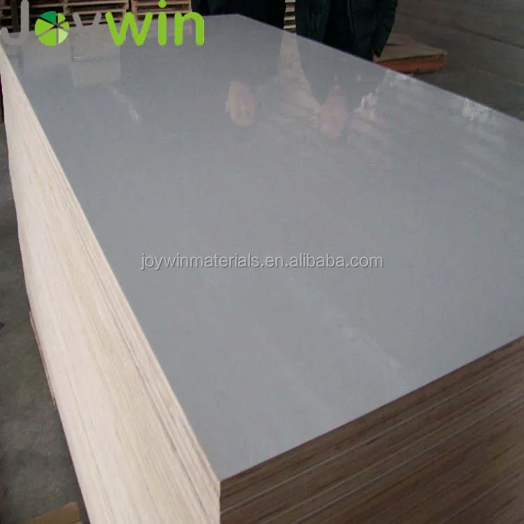 
high gloss laminated plywood/cold white gloss melamine board in Guangdong 
