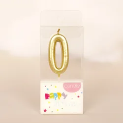 Factory Price Gold Color Cake Age Birthday Candle Number