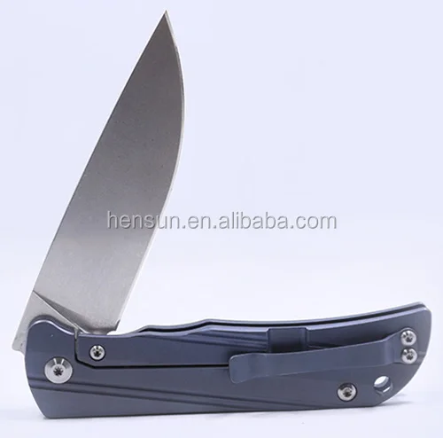 high quality handmade D2 blade folding pocket knife with Titanium handle manufacturer