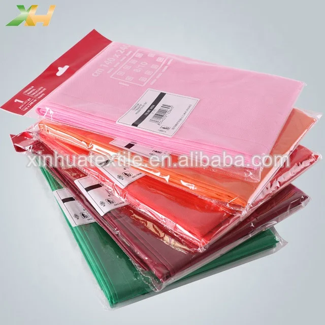 Colorful Eco-friendly Perforated Precut PP Spunbond Non-woven Tablecloth Disposable Table Cloth Covers