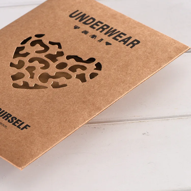 Biodegradable craft paper envelope for underwear packing Custom logo women panty packaging envelopes
