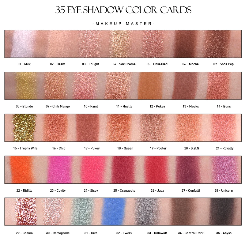 Wholesale High Quality ISO 22716 Unbranded Your Own Brand Eyeshadow Palette Private Label Glitter Eyeshadow