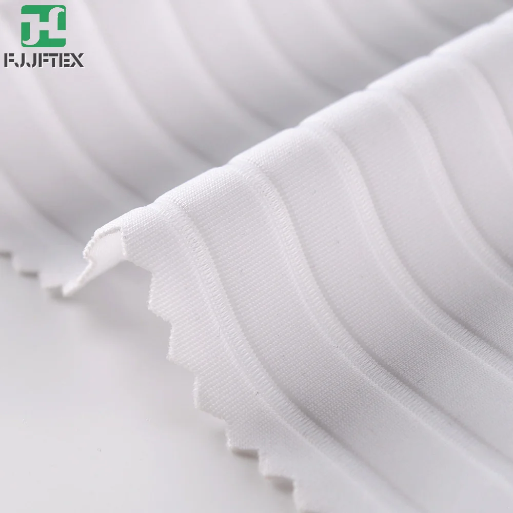 85% polyester 15% elastane knitting stripe sports wear fabric anti bacterial fabric