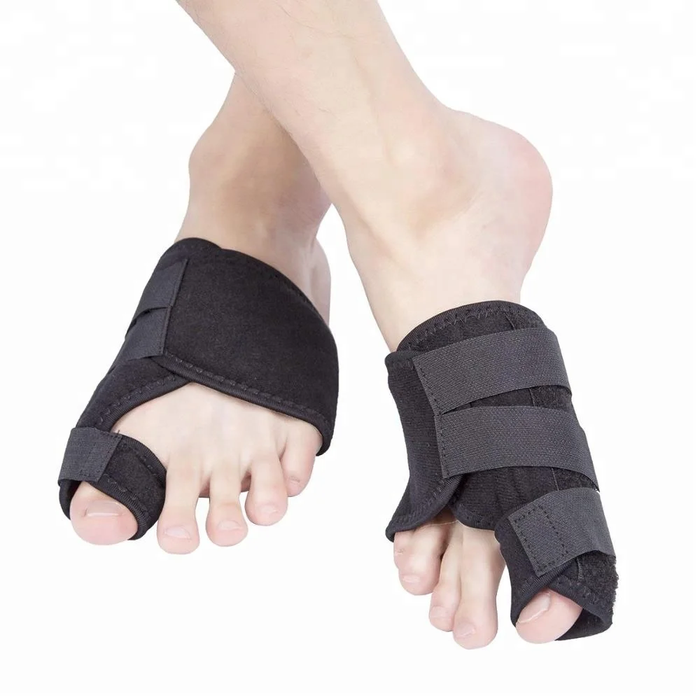 
Bunion Corrector Splint Brace Pads Black Adjustable Hallux Valgus Nylon Bunion Corrector 