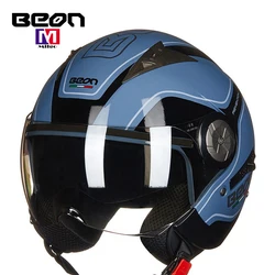 BEON B-216 ece r2205 blue safety helmet american superman motorcycle helmet with double visors