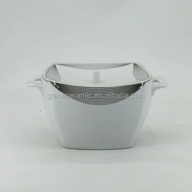 66 PCS Royal Western Fine Porcelain Bone china Modern Restaurants Dinnerware With Silver Rim