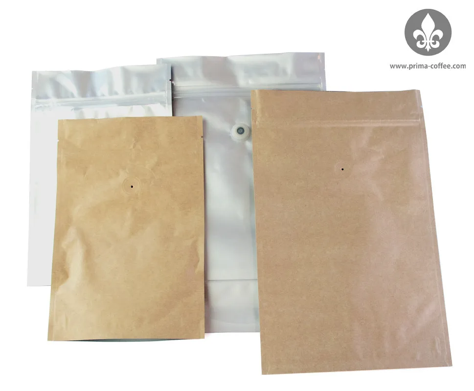 Laminated zip lock bag stand up pouch /matt white foil pouch /zip lock coffee bag with degassing valve