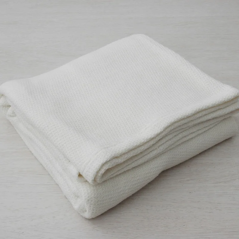 SUPER SOFT BAMBOO COTTON THERMAL WEAVE THROW BLANKET