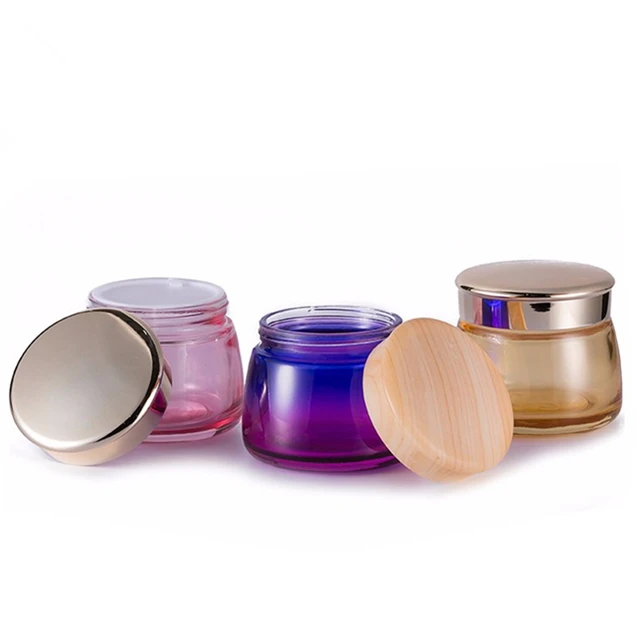 
cosmetic pot cosmetique vide pour 50 ml 150 ml 200ml 300 ml round cream jar with aluminum cap 