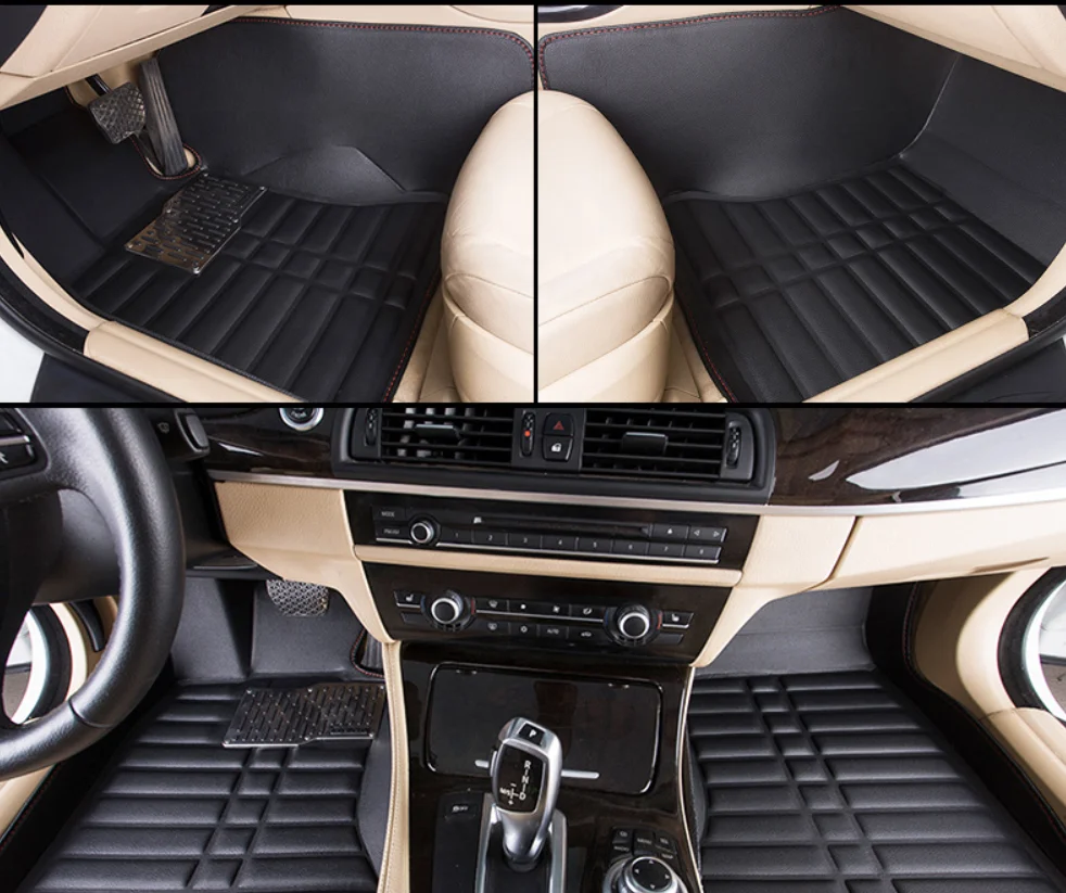Factory supply anti-slip custom full set 5D PVC leather car floor mat