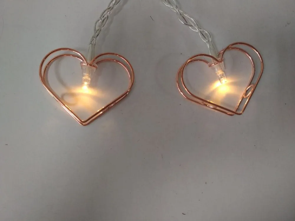 Love Hearts Light luces de navidad Decoration Ramadan Indoor Wedding Metal Gloden Heart Shape Light Love Light