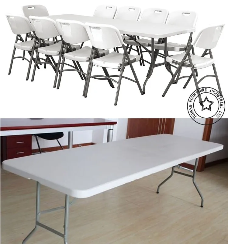 Wholesale cheap square white portable plastic folding rectangle table