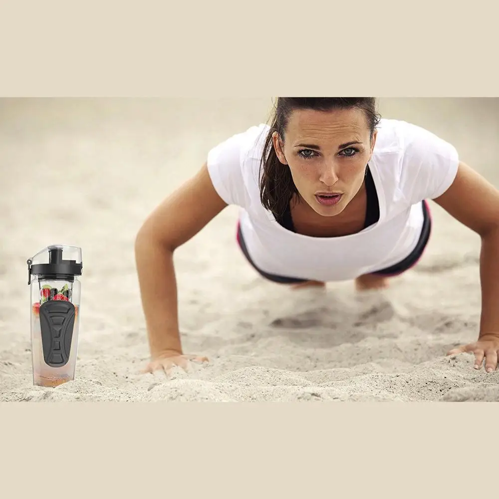 
BPA Free Lemon Juice Fruit Infuser water bottle Plastic Water Bottle sports motivational water bottle 