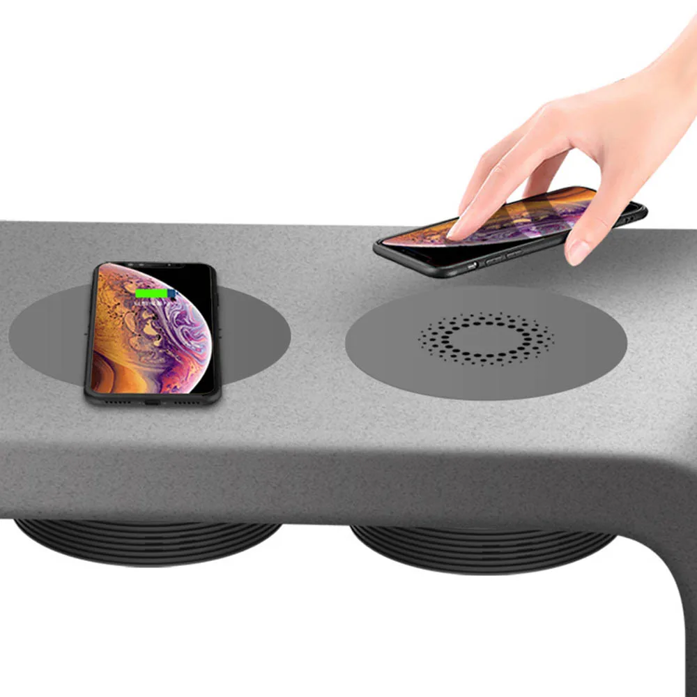 Underneath 32mm Invisible Long Distance Qi Table Wireless Charger Mat for Desk Countertop Hotel Office