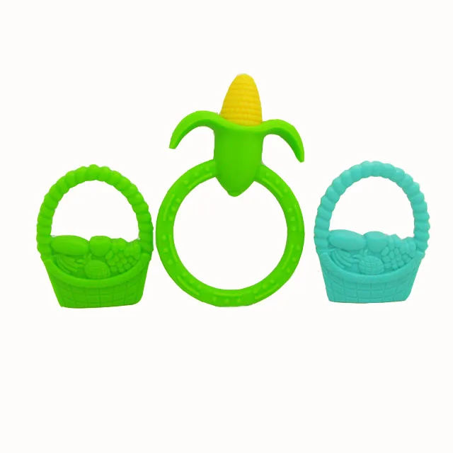 Silicone Teethers Giraffe Baby Teething Rattles Ring BPA Free Food Grade Silicone Chew Baby Teething Teeth Gift Toys