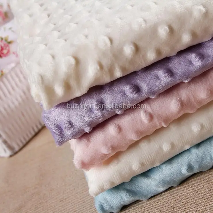 polyester minky dot soft velvet fabric for baby blanket