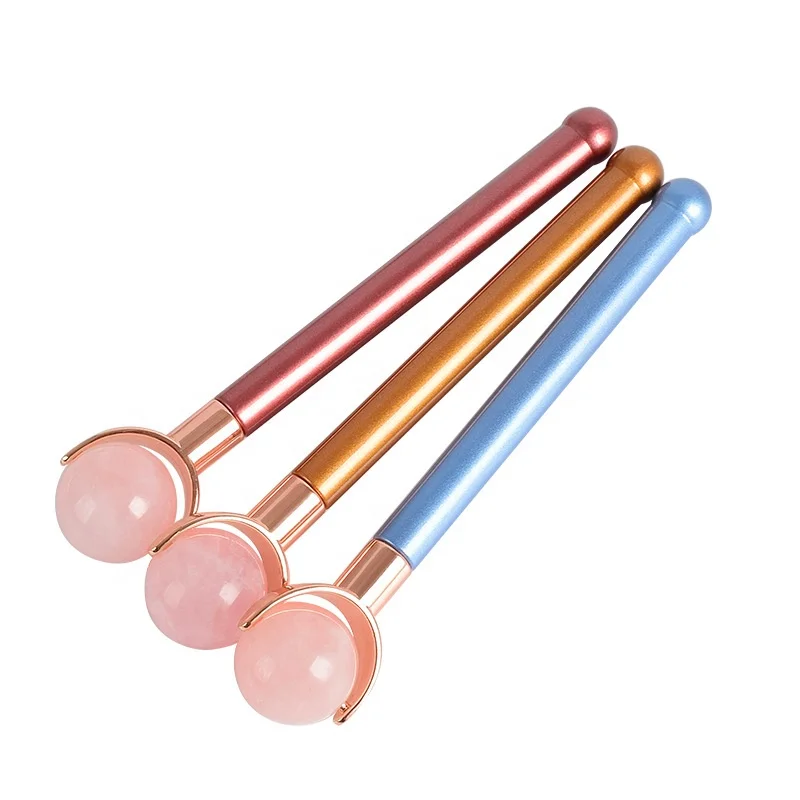 100% natural jade facial roller massage royal single head mini rose quartz eye roller