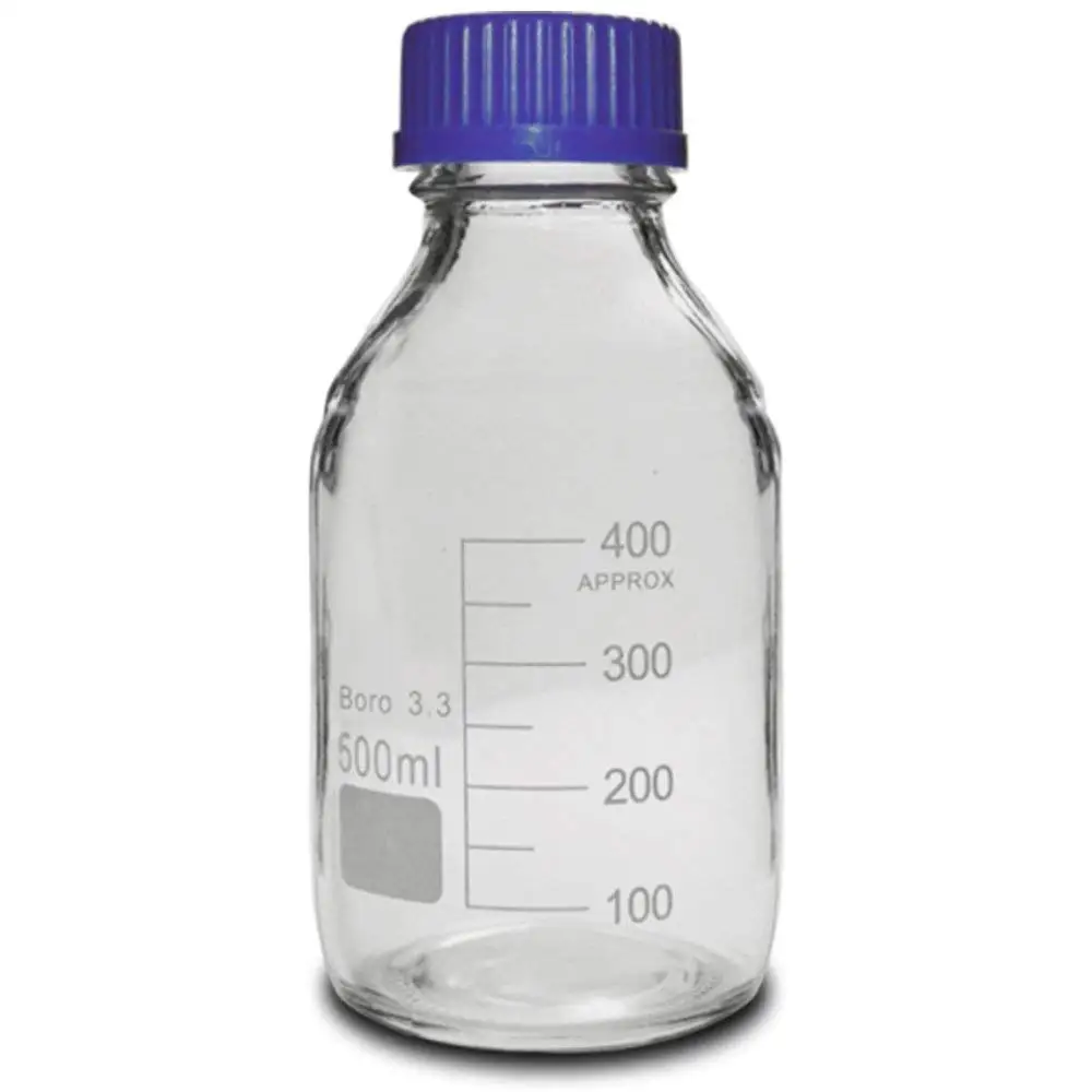 
uses label wide narrow mouth laboratory chemical 100ml 250ml 500ml 1000ml brown screw hat water plastic glass reagent bottle 