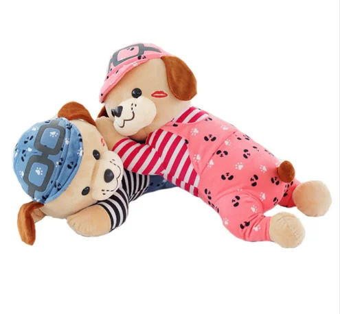 Cute Soft cushion stuffed PP Cotton doll kids birthday gif hat dog plush toys dog lovers pillow