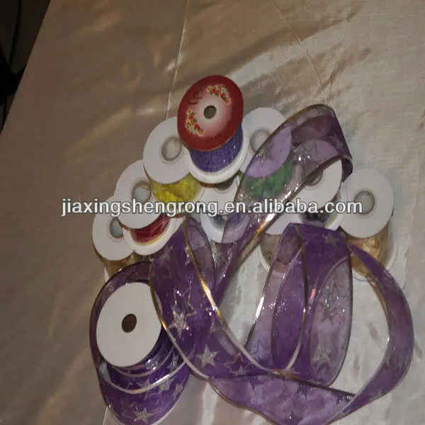 звезды печатных органза лента с круглый карты