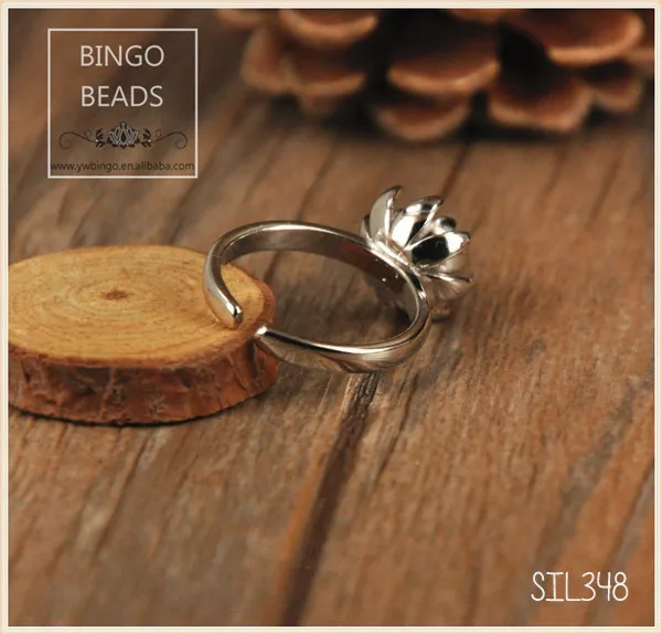 925 Sterling Silver Lotus Ring Double Tone