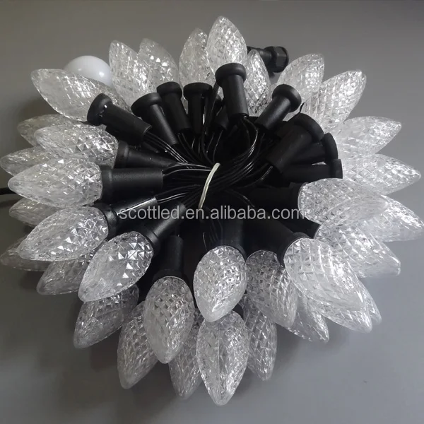 S20 c7 C9 Crystal light black wire LED programmable ws2811 christmas lights