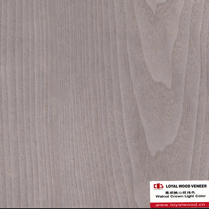 
Panel Length Light Grey Color Crown Cut Walnut Veneer Lamilated Mdf 