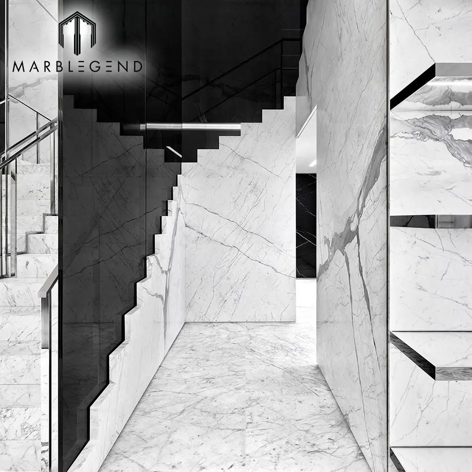 well-known store project  carrara statuario extra white marble