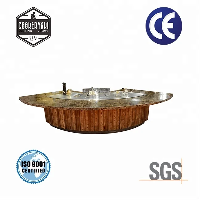 
Industrial Indoor Induction Plate Hibachi Grill Teppanyaki Table 
