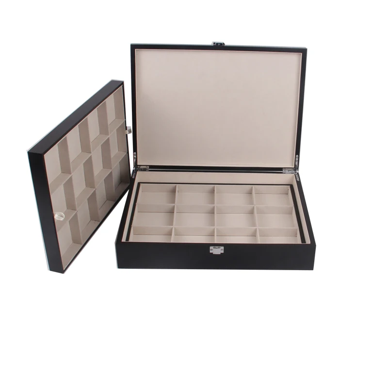 
Harwoo brand fancy glossy lacquer wood 2 layers tea bag storage box business use gift box for wholesale 