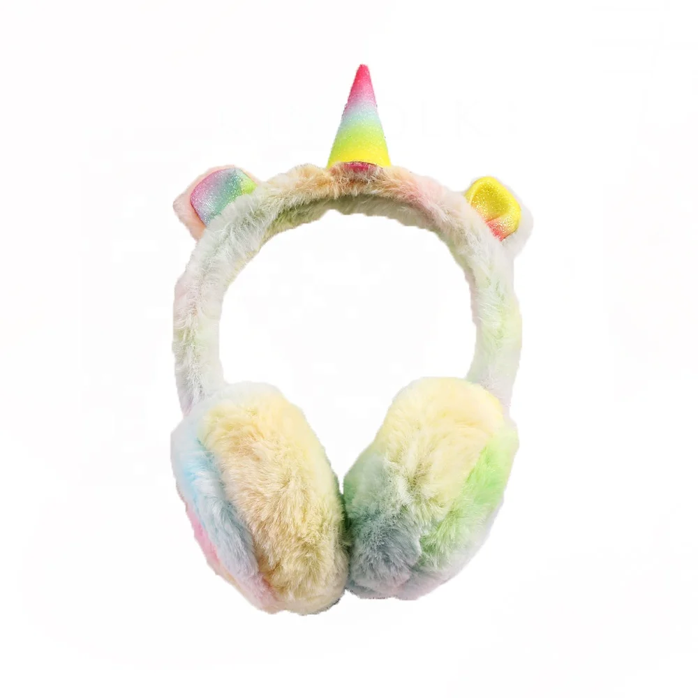 
Winter Autumn Warm Girls Ladies Plush cartoon Unicorn Ear Muff 
