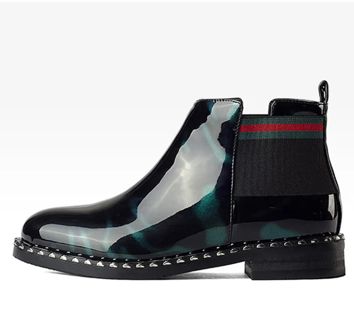 Patent Leather Rivets Horse Riding Boots for Riding and Motorcycle Riding Boots