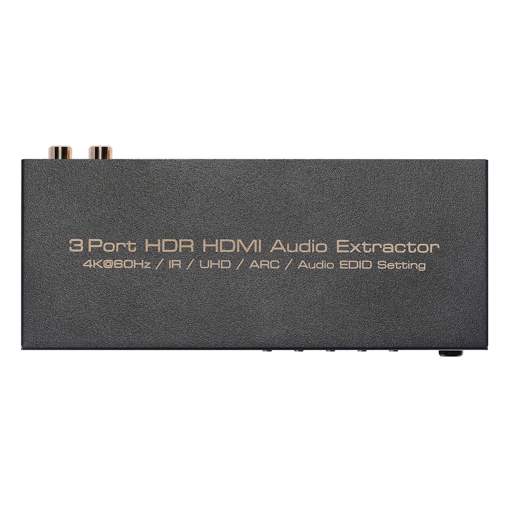 4K 60Hz 3 Port HDMI Switch with Optical Toslink SPDIF & RCA L/R Audio Out, 3x1 HDMI Audio Extractor Splitter with Remote