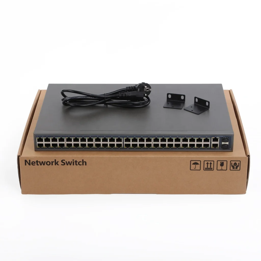 48 портов CCTV коммутатор Ethernet PoE SFP гигабитный В