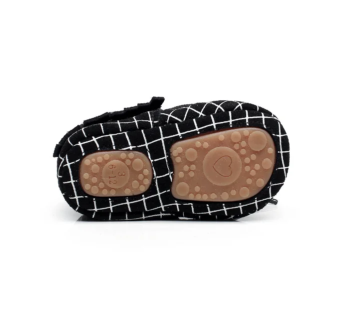 Pattern printed genuine leather half hard sole baby moccasins shoes