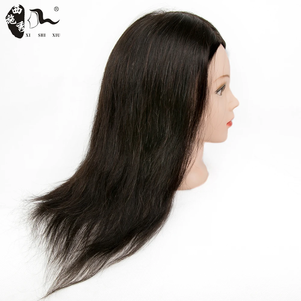 XISHIXIUHAIR  Wholesale High Quality Cheap Natural Human Hair Practice Doll Dummy Cosmetology Barber Mannequin Head for Training