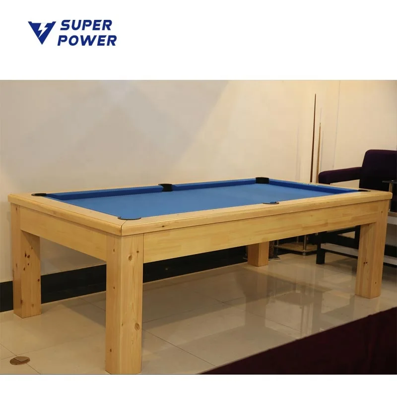 Good quality dining pool table 7ft 8ft 9ft Solid Wood or with metal leg