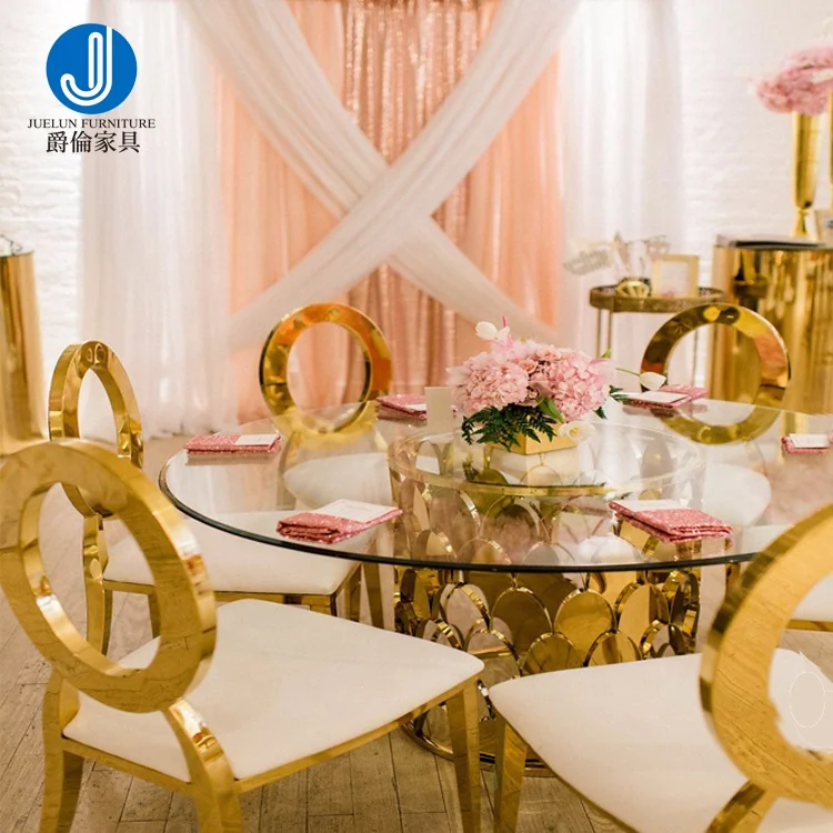 wholesale stainless steel gold O shaped  baroque chair Outside Wedding Chair Party Chair for sale