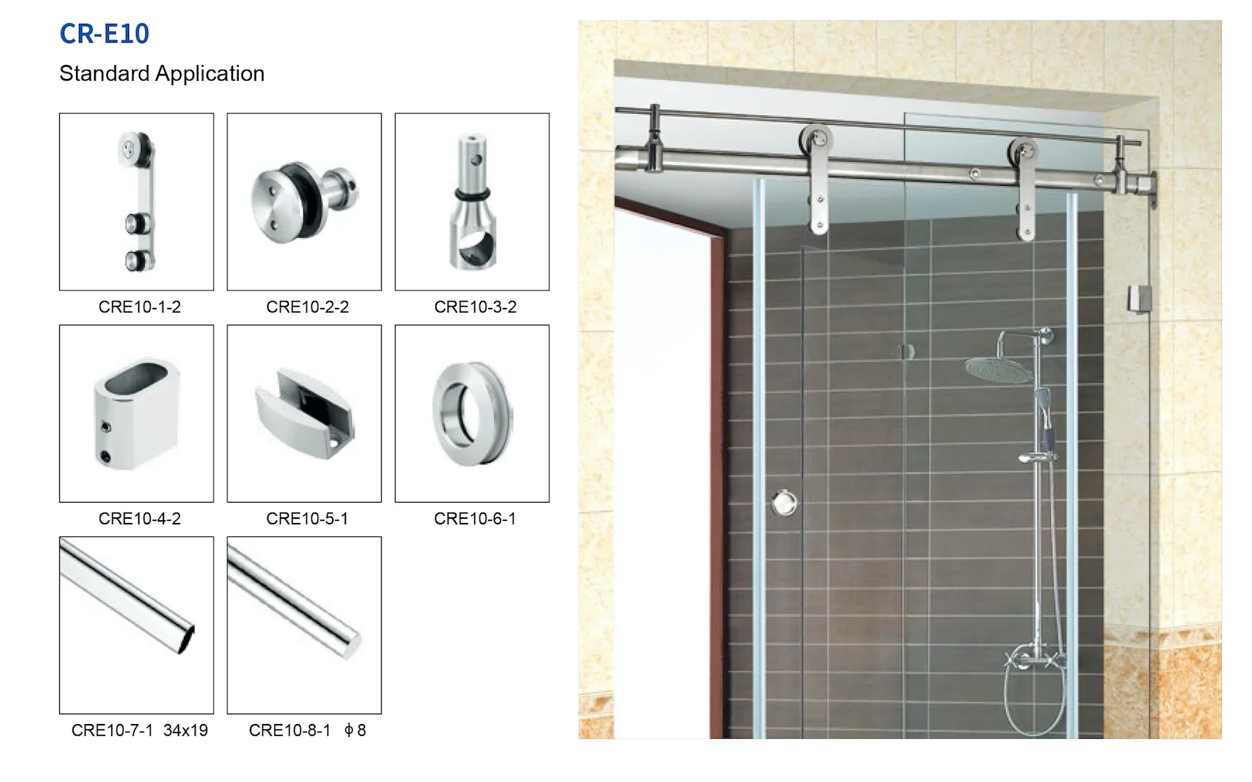 
Sliding door roller for Shower room 304 Stainless steel Glass door accessory 