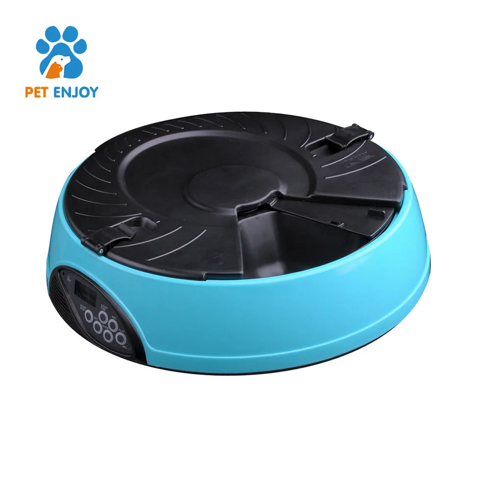 Indoor 6 Different Feeding Times Battery Powered Automatic Programmable Timer Pet Cat Dog Food Feeder