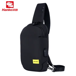 MIXI Wholesale Waterproof Men Anti-theft Messenger Shoulder Chest Crossbody Bag Side Sling Bag with USB