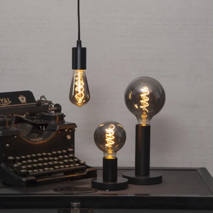 China Factory AC DC Clear Smoke Gun Gray 4W E26 E27 B22 Dimming Flexible Filament G125 Led Filament Bulb