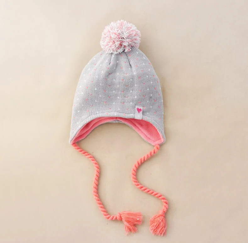 Cheap Knitted Cute Girls Funky Hats Winter Kids Hats With Ear Flaps