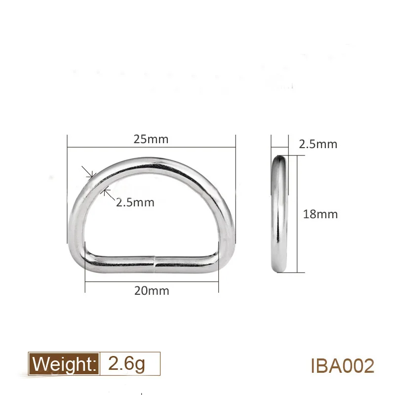Ring metal D shape ring buckle for handbags bag strap