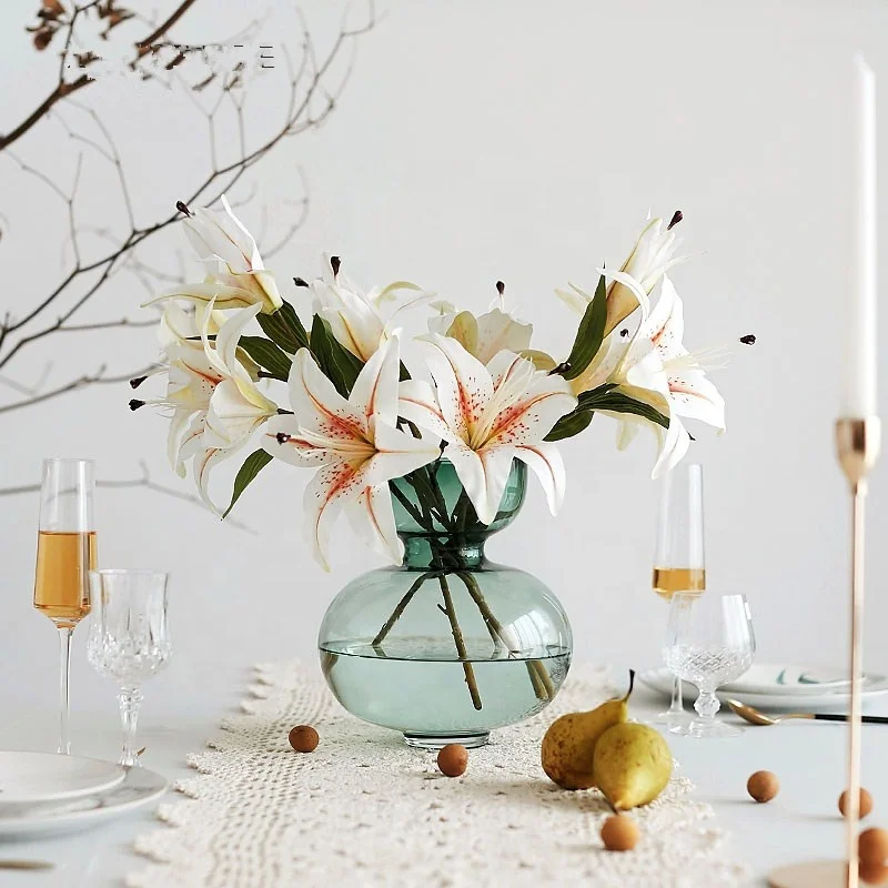 
2019 new design flower arrangement hand blown murano multi colored glass vases 